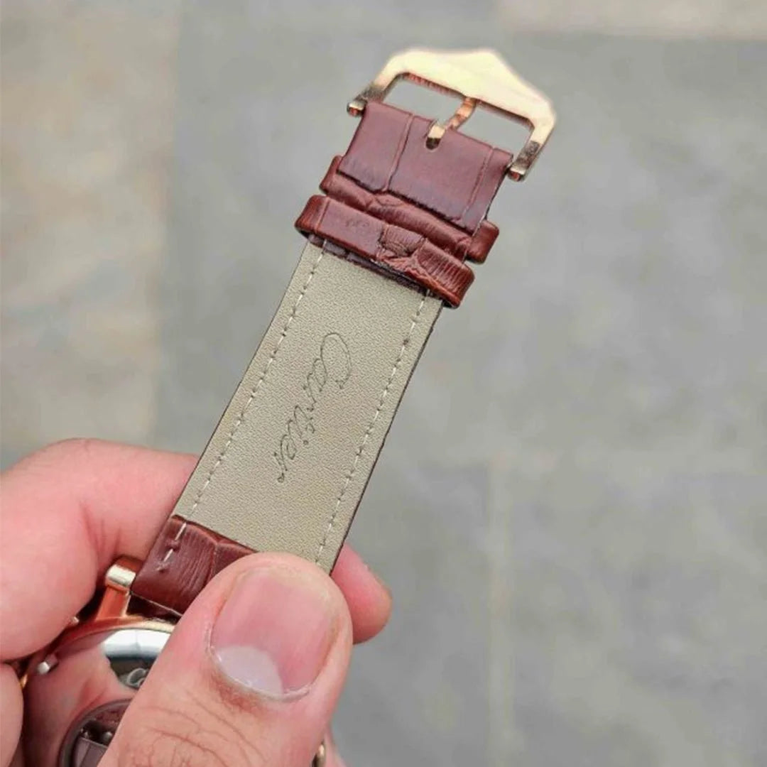 Leather Brown Automatic Watch C