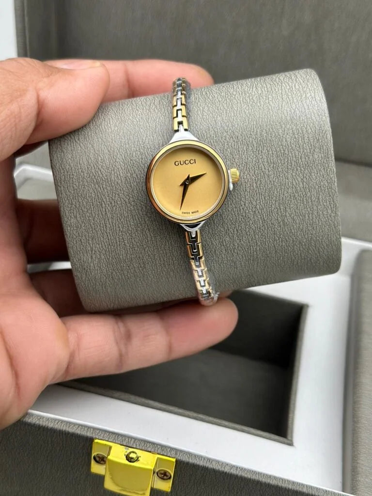 Vintage Ladies' Gold-Tone Gucci Bangle Quartz Watch